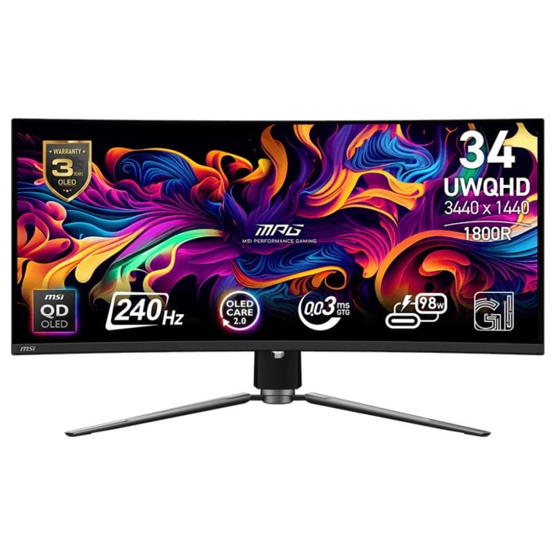 MSI MPG 341CQPX 34" QD-OLED UltraWide QHD 240Hz Curva USB-C Reacondicionado