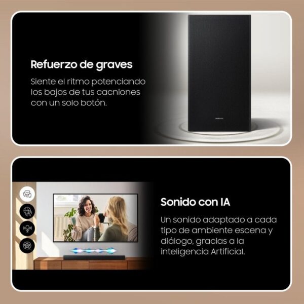 Samsung HW-B650D/EN Barra de Sonido con Subwoofer Inalámbrico 3.1 Canales Dolby Atmos/DTS Virtual:X Reacondicionado