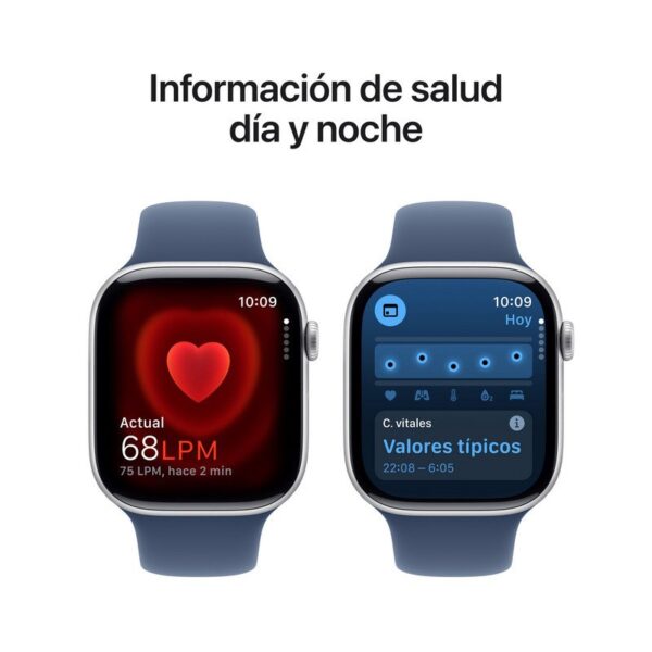 Apple Watch Series 10 GPS + Cellular 46mm Caja Aluminio Plata con Correa Deportiva Azul Denim M/L Reacondicionado
