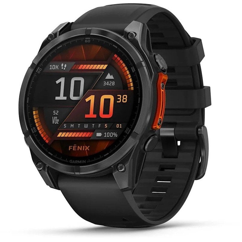 Garmin Fenix 8 AMOLED 47mm Reloj Smartwatch Gris con Correa de Silicona Negra Reacondicionado