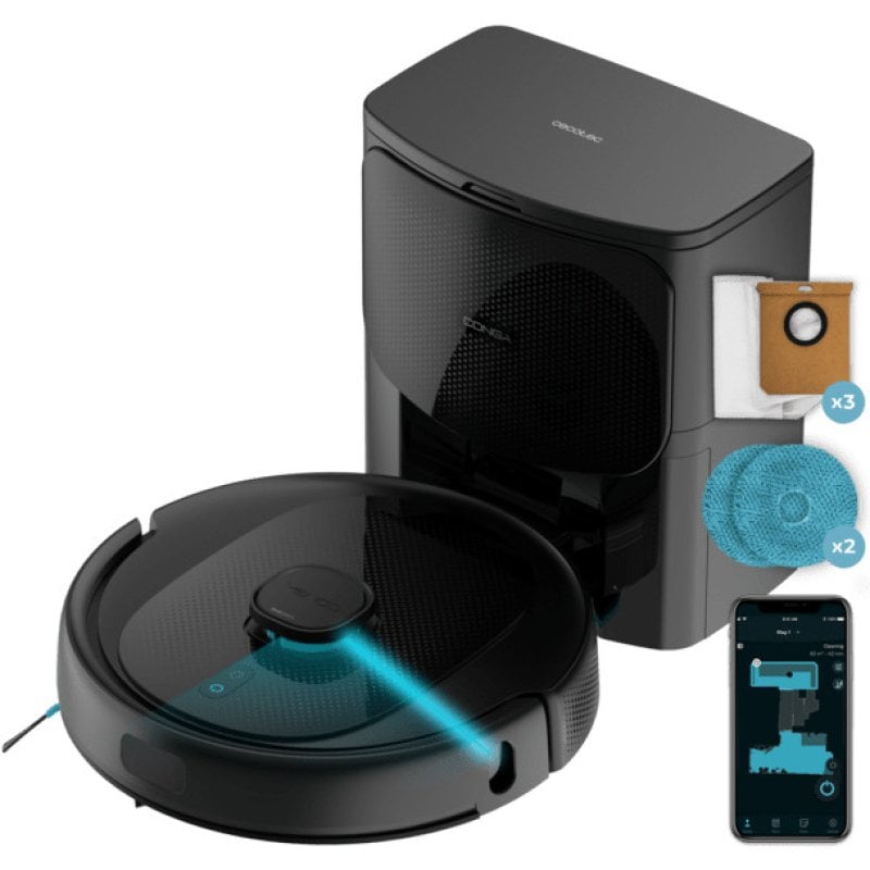 Cecotec Conga 9590 Spin Revolution Ultra Power Home Robot Aspirador 4 en 1 + Estación Autovaciado