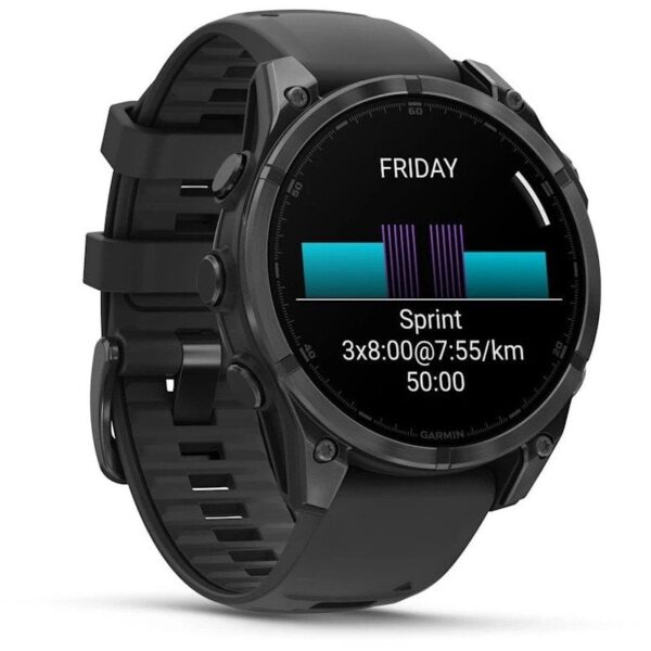 Garmin Fenix 8 AMOLED 47mm Reloj Smartwatch Gris con Correa de Silicona Negra Reacondicionado