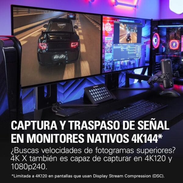 Elgato Game Capture 4K X Capturadora de Vídeo Externa UltraHD 4K 144Hz USB-C Reacondicionado