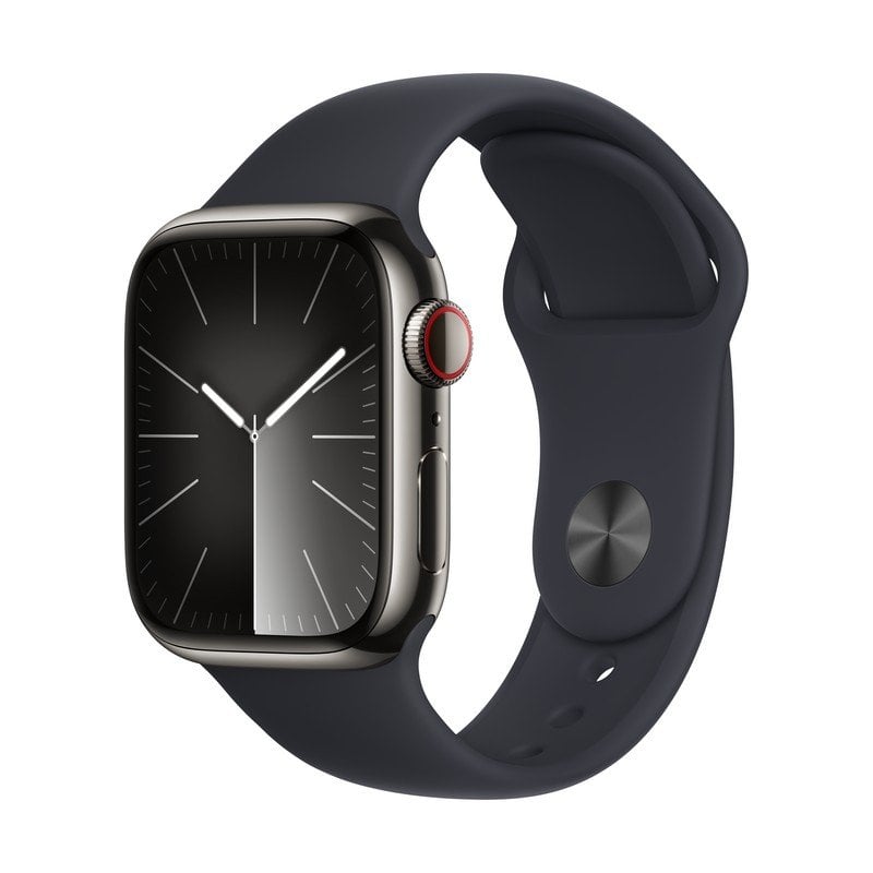 Apple Watch Series 9 GPS + Cellular 41mm Grafito Caja de Acero Inoxidable con Correa Deportiva Medianoche S/M Reacondici